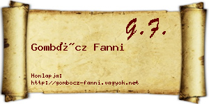 Gombócz Fanni névjegykártya